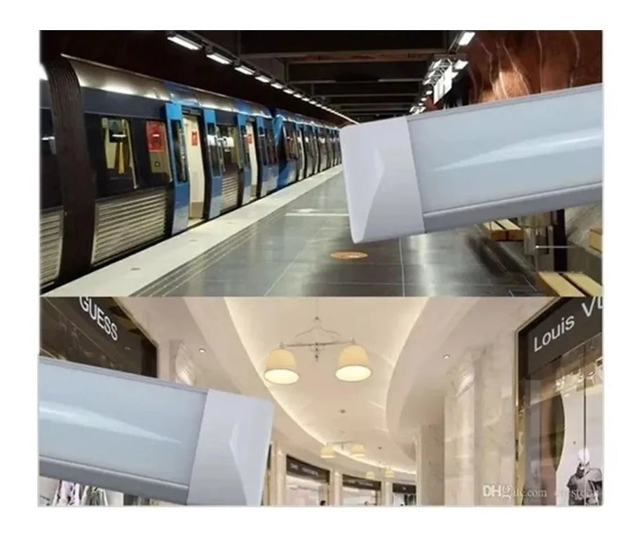 Foco Led Tubo Plano Iluminacion Luz 36w Canaleta 120cm