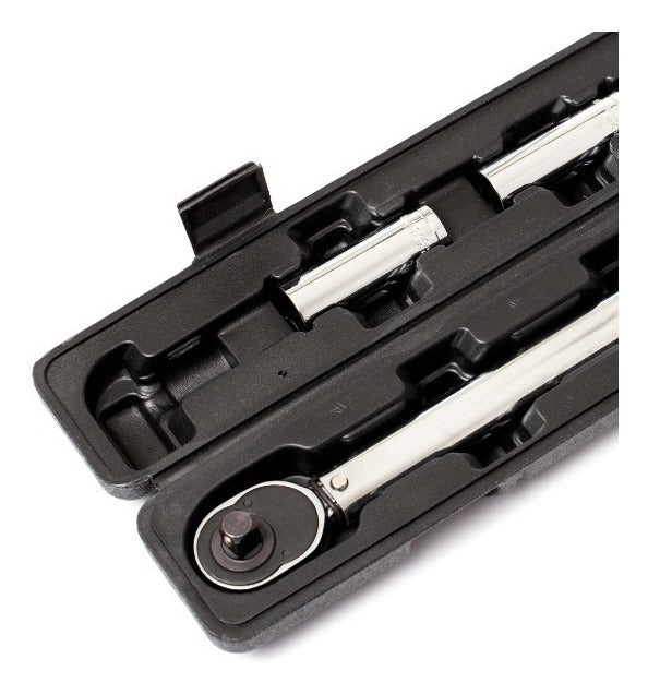 Llave Torque Torquimetro 1/2 - 28-210nm + Dados + Extension
