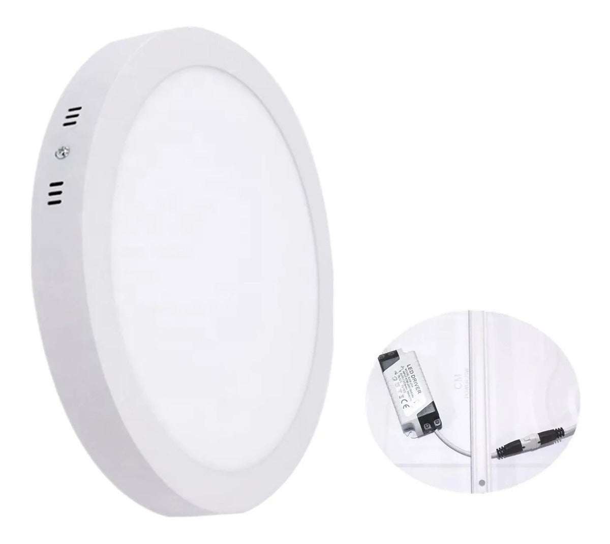 Foco Panel Plafon Led Sobrepuesto Redondo 12w Calid