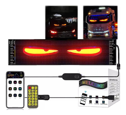Letrero Led Flexible Programable Usb Para Auto 12x59 Cm