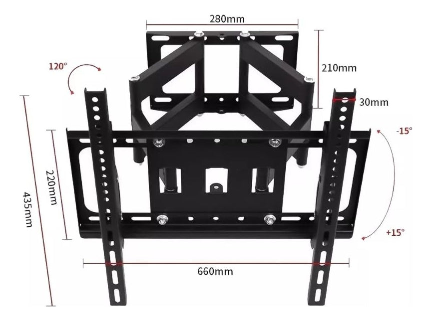 Soporte Con Doble Brazo Tv Lcd Led Plasma 32-70 Pulgadas