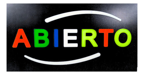 Letrero Led Luminoso Abierto Multicolor