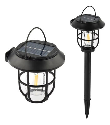 Foco Farol Led Solares Jardin O Para Pared Con Sensor Calida