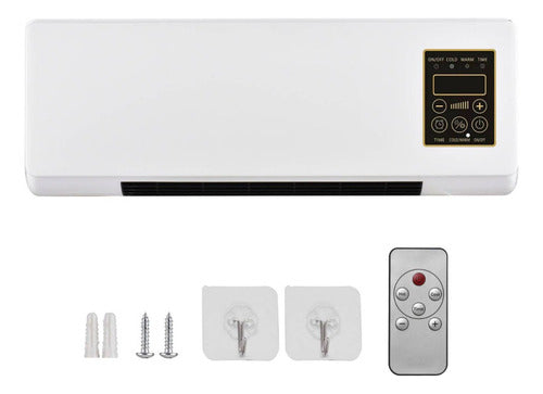 Calentador Calefactor Ventilador Eléctrico De Pared Color Bl