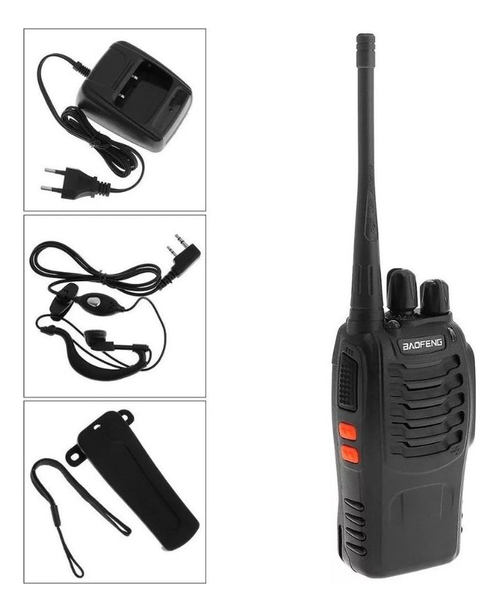 Pack 2 Radio Transmisor Walkie Baofeng 888s Con Manos Libres