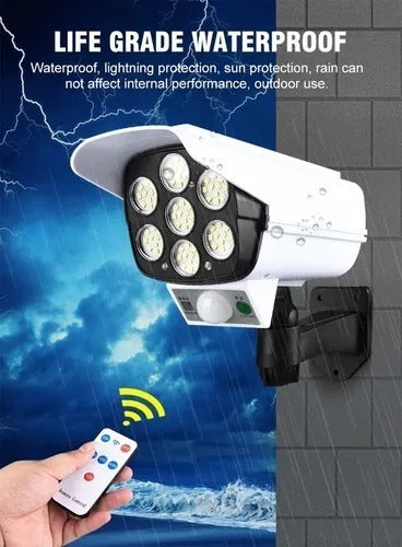 Foco Solar Tipo Camara Sensor De Movimiento + Control Remoto