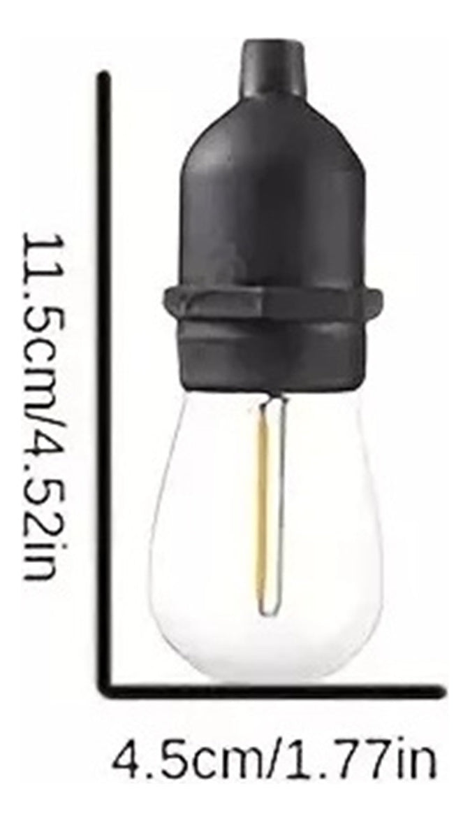 Guirnalda Led 10 Metros Panel Solar Con 10 Ampolletas Led