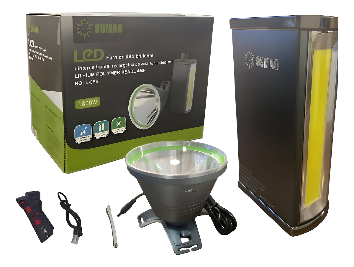 Foco Led Caza 1800w Largo Alcance Linterna Minera Rojo Negro