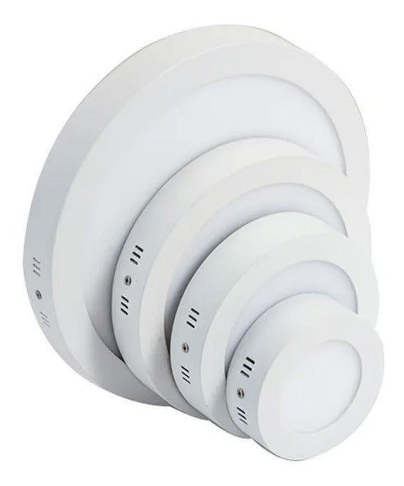Foco Panel Plafon Led Sobrepuesto Redondo 12w Calid