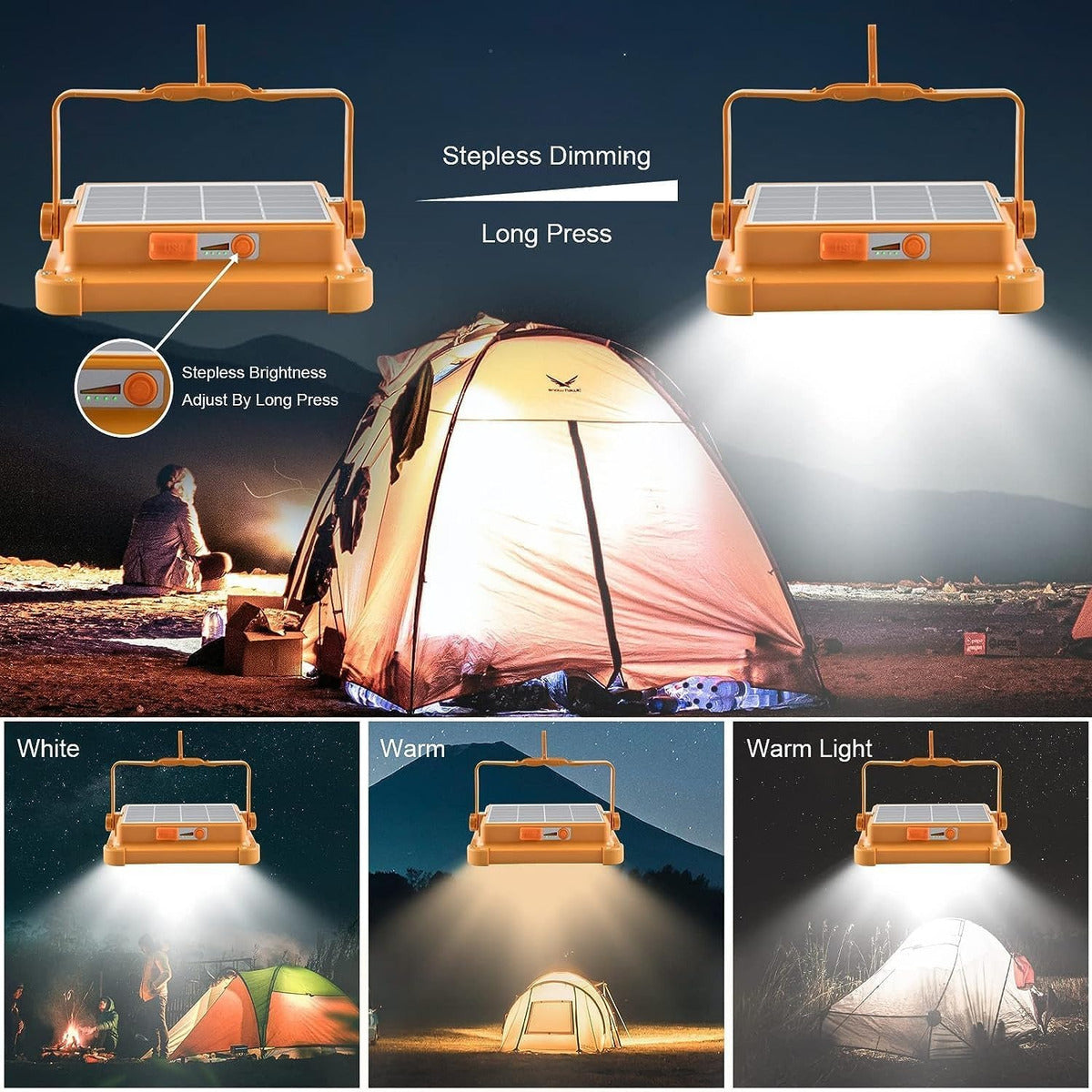 Lampara De Emergencia Foco Solar Recargable Led Camping