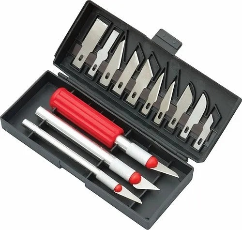 Set Bisturi - Cuchillos Cartoneros Maqueteria 13 Piezas
