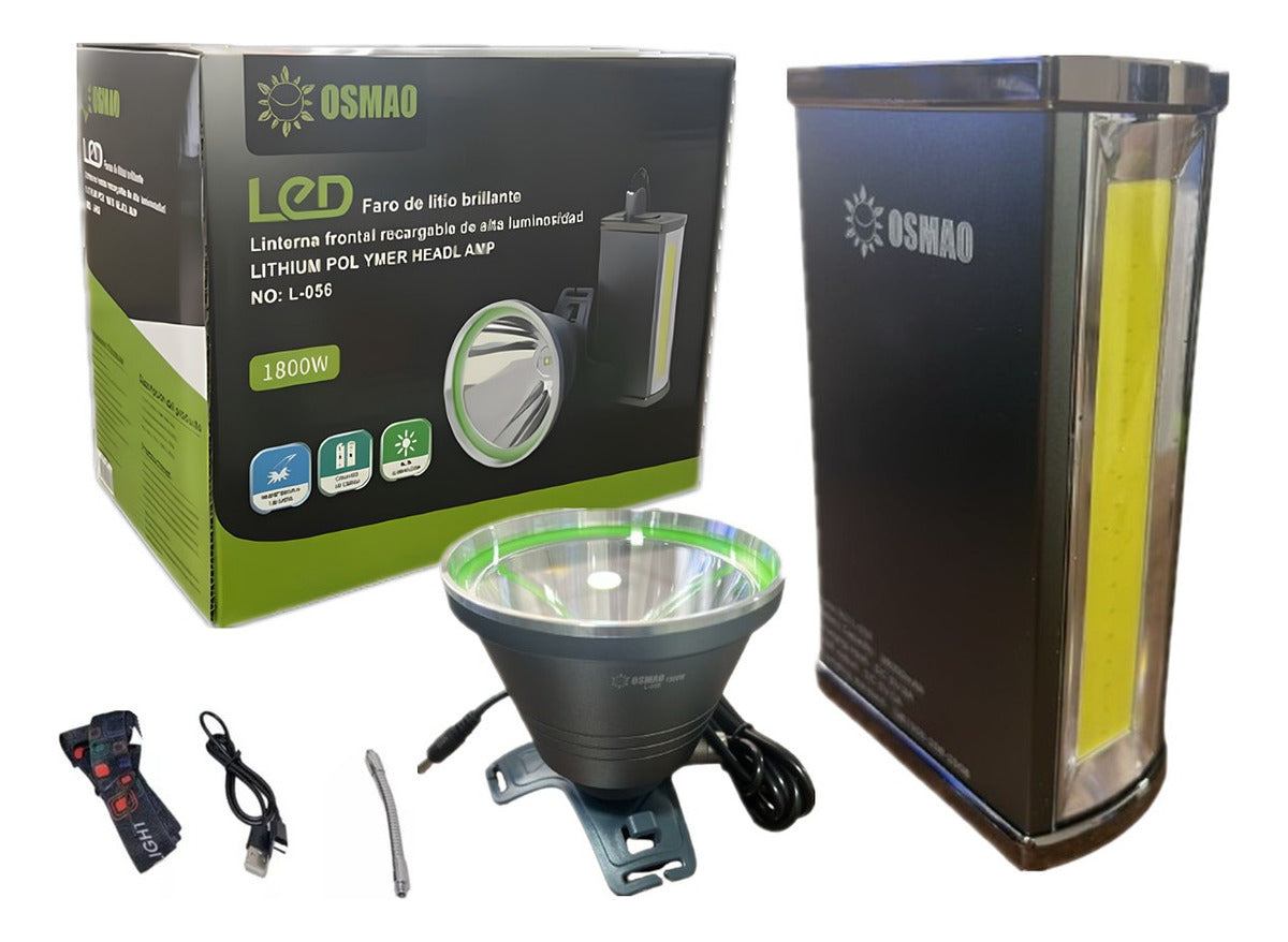Linterna Foco Led 1800w (reales) Caza Camping Minero Lampara