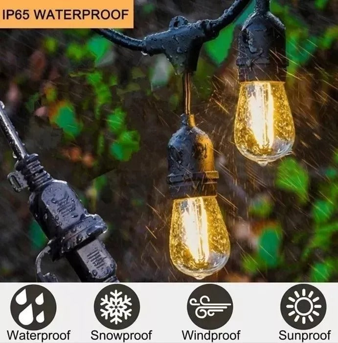 Guirnalda Led 10 Metros Panel Solar Con 10 Ampolletas Led