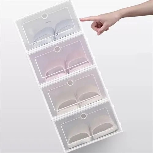Pack 6 Organizador De Zapatos Caja Organizadora Transparent