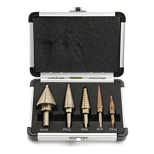 Set 5 Brocas Escalonadas Acero Hss Brocas Cobalto 50 Tamaños