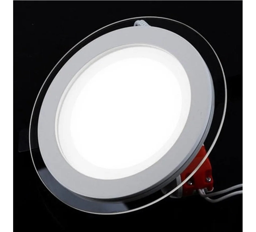 Foco Led Panel Cristal 6w Embutido Plafón Luz Frío