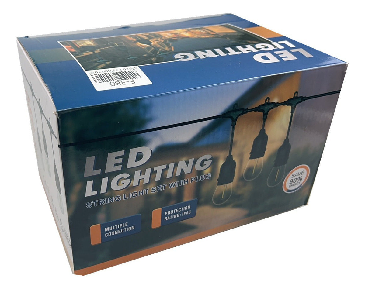 Guirnalda Led 10 Metros Panel Solar Con 10 Ampolletas Led