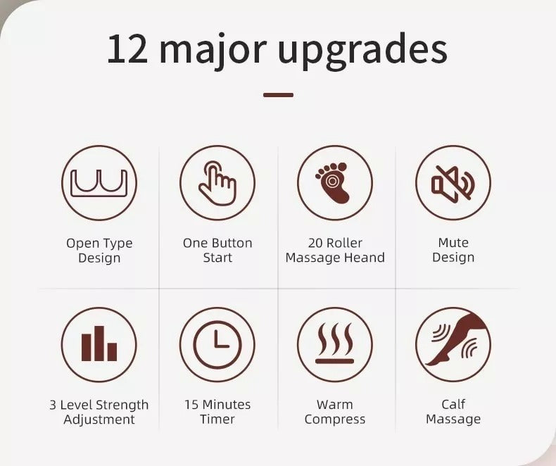Eléctrico Shiatsu Amasamiento Pies Piernas Masajeador Spa