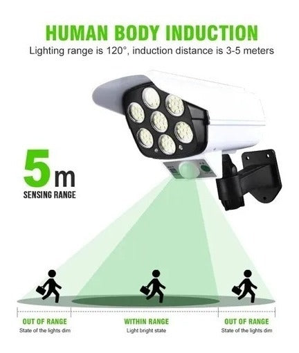 Foco Solar Tipo Camara Sensor De Movimiento + Control Remoto