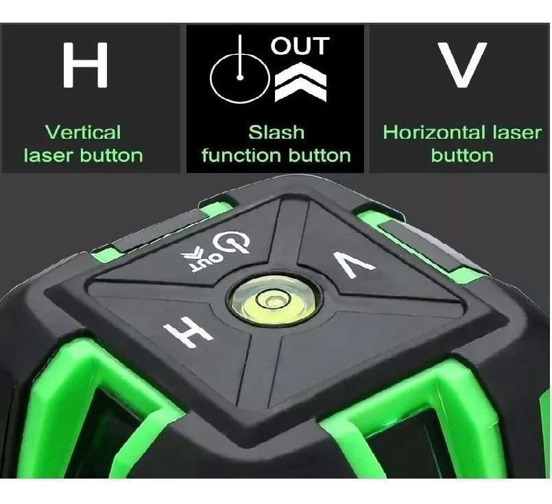 Nivel Laser 5 Líneas Verde Profesional / Trípod Dos Baterias