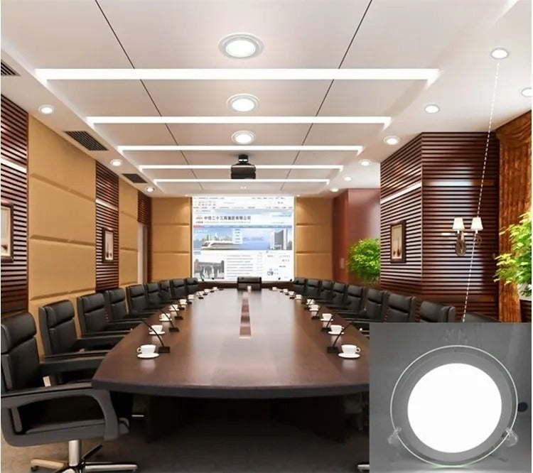 Foco Led Panel Cristal 6w Embutido Plafón Luz Frío