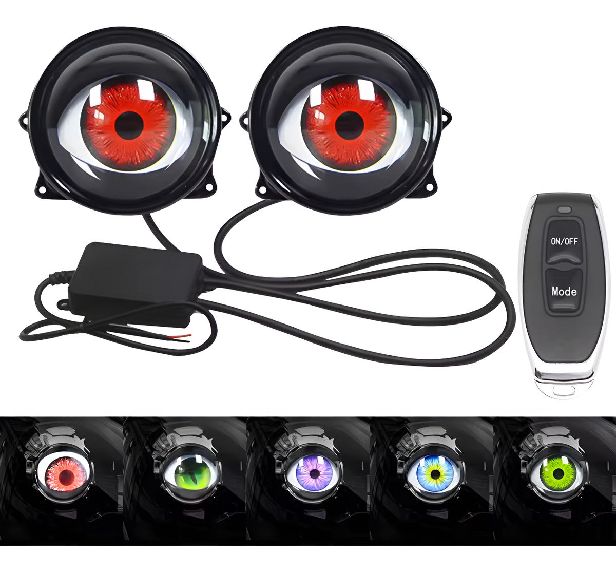Faros Para Auto Ojos Diabolicos Focos Para Auto Con Control Negro