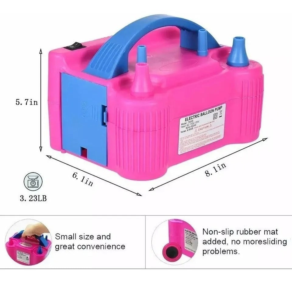 Inflador De Globos Eléctrico 2 Inyectores