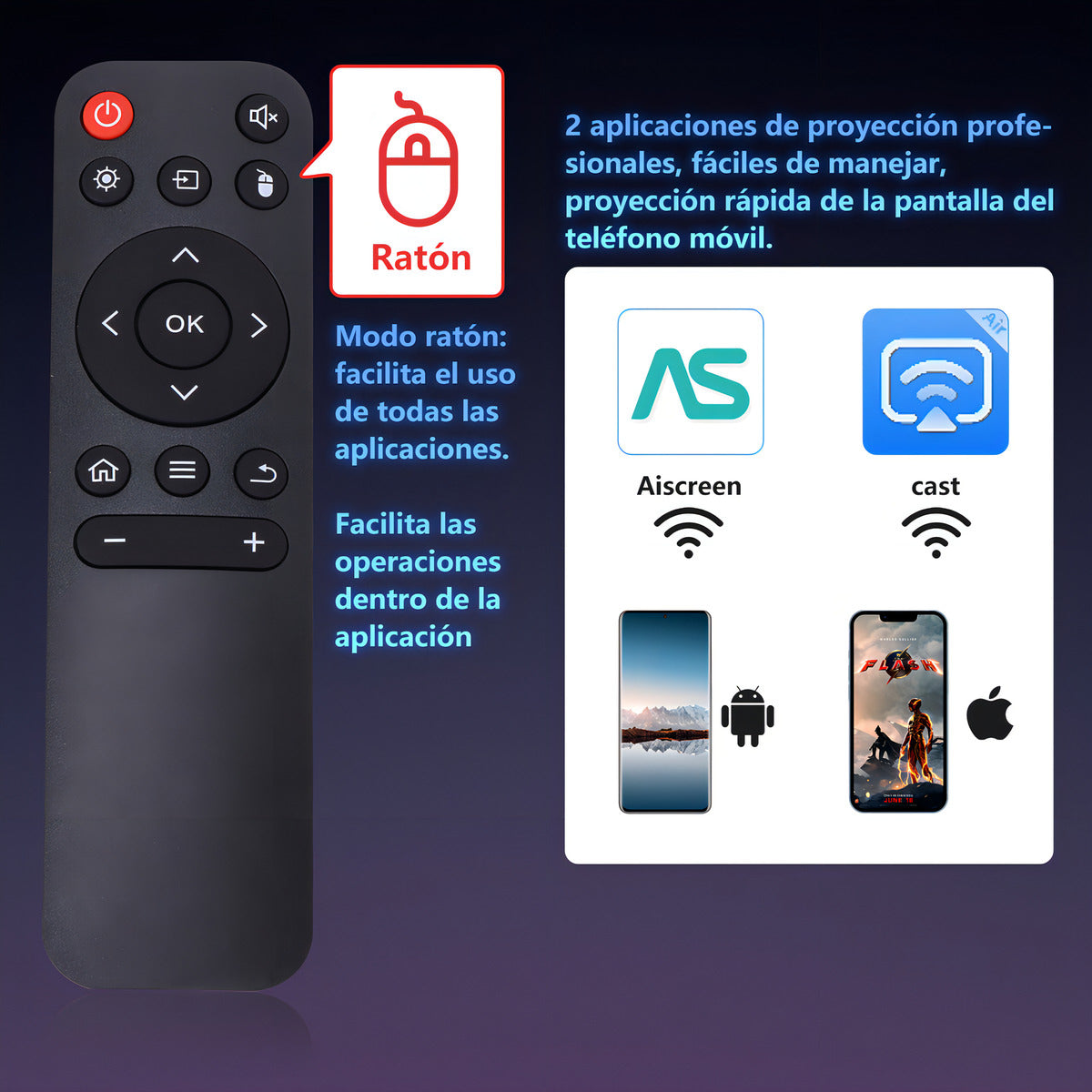 Proyector Mini Portatil Android Smart Tv 4k Hd Led 1080p