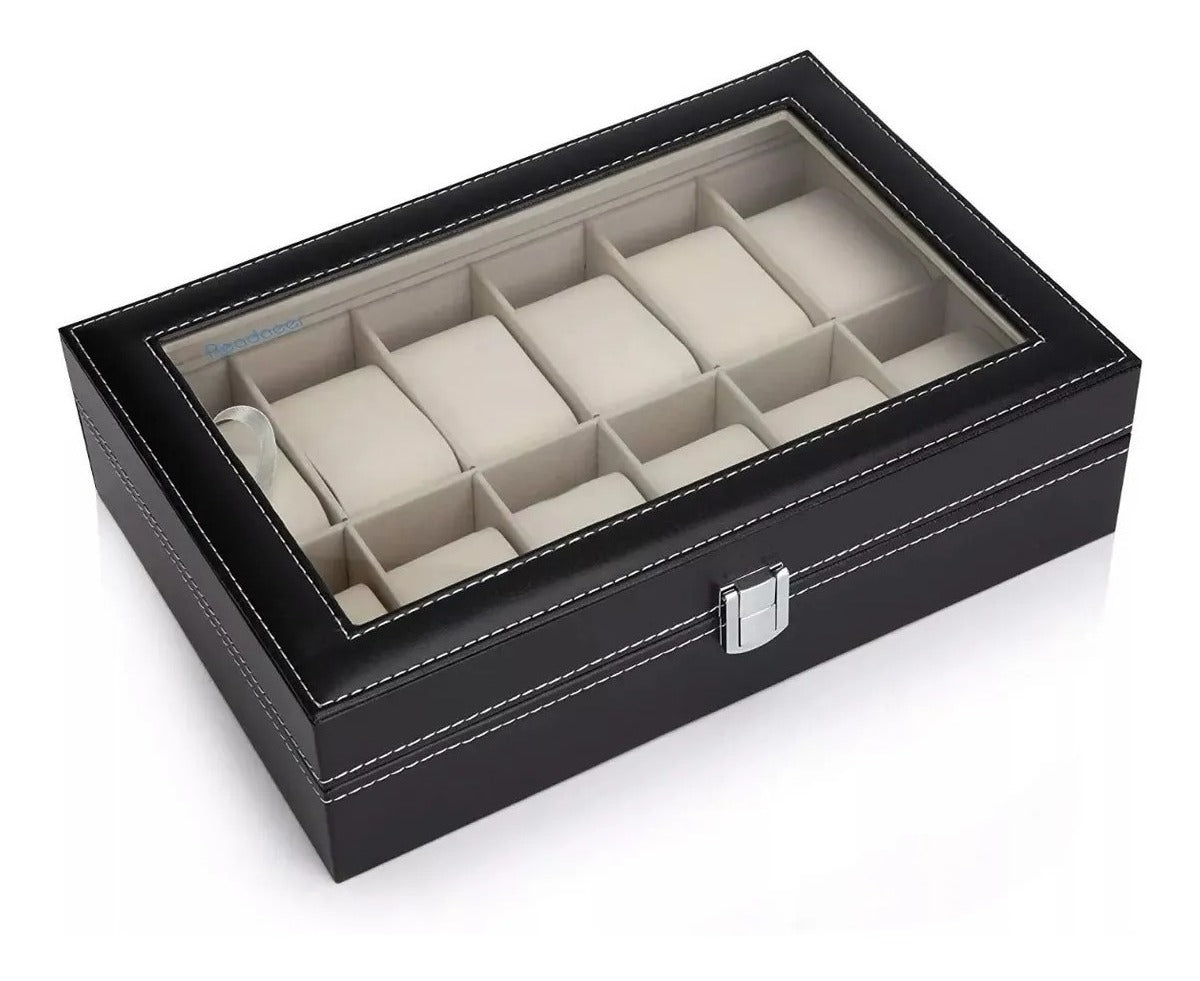 Organizador Estuche Caja 12 Relojes Exhibidor