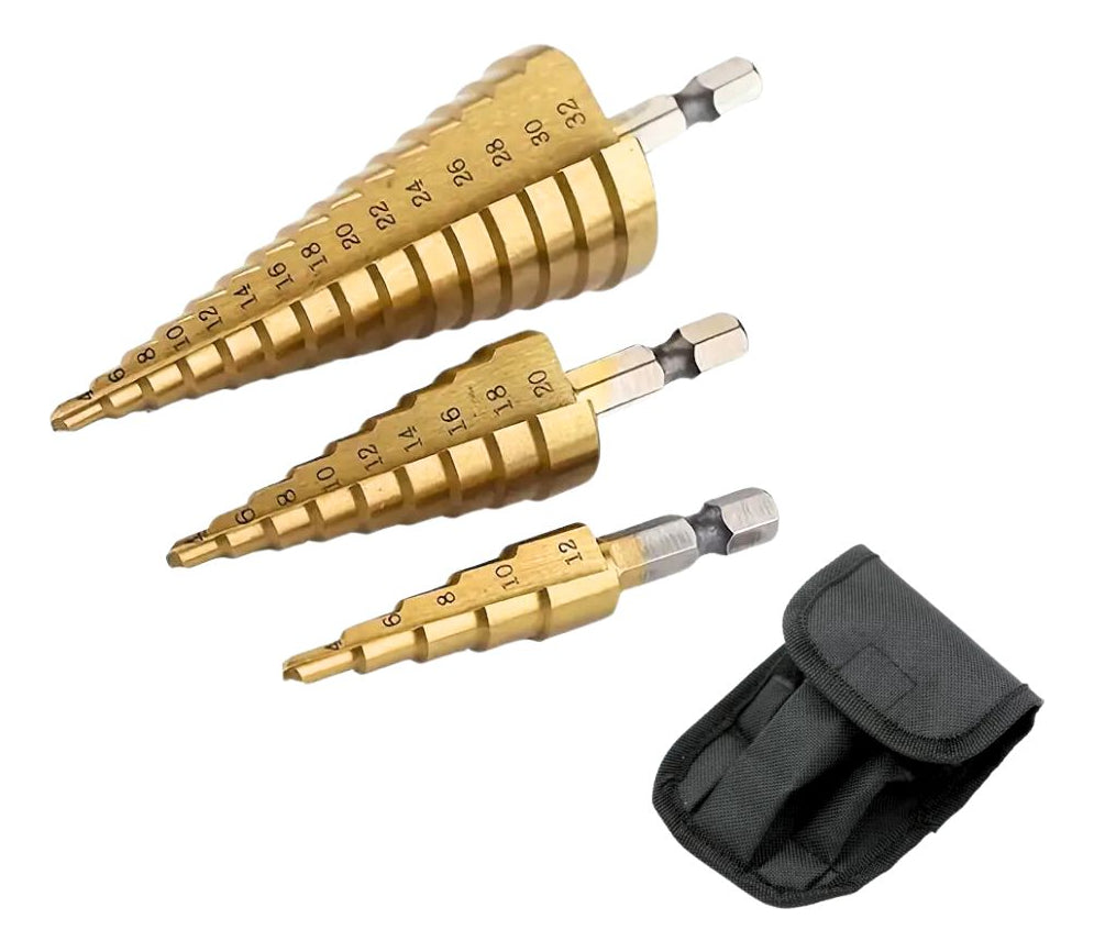 Set Brocas Escalonadas Taladro 4 A 32 Mm + Estuche