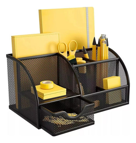Porta Lapices Canasto Organizador Metal Multiuso