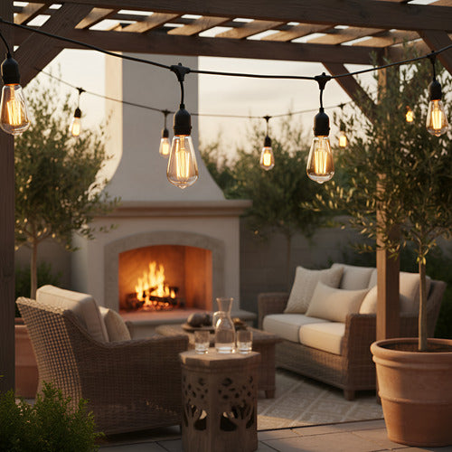 Guirnalda Terraza Patio Ampolletas Incluidas Soquetes 10 Mtr