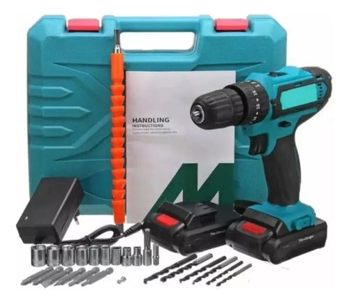 Taladro Atornillador Inalámbrico 48v 2 Baterias Accesorios