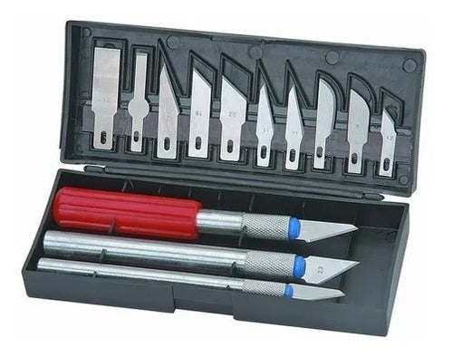 Set Bisturi - Cuchillos Cartoneros Maqueteria 13 Piezas