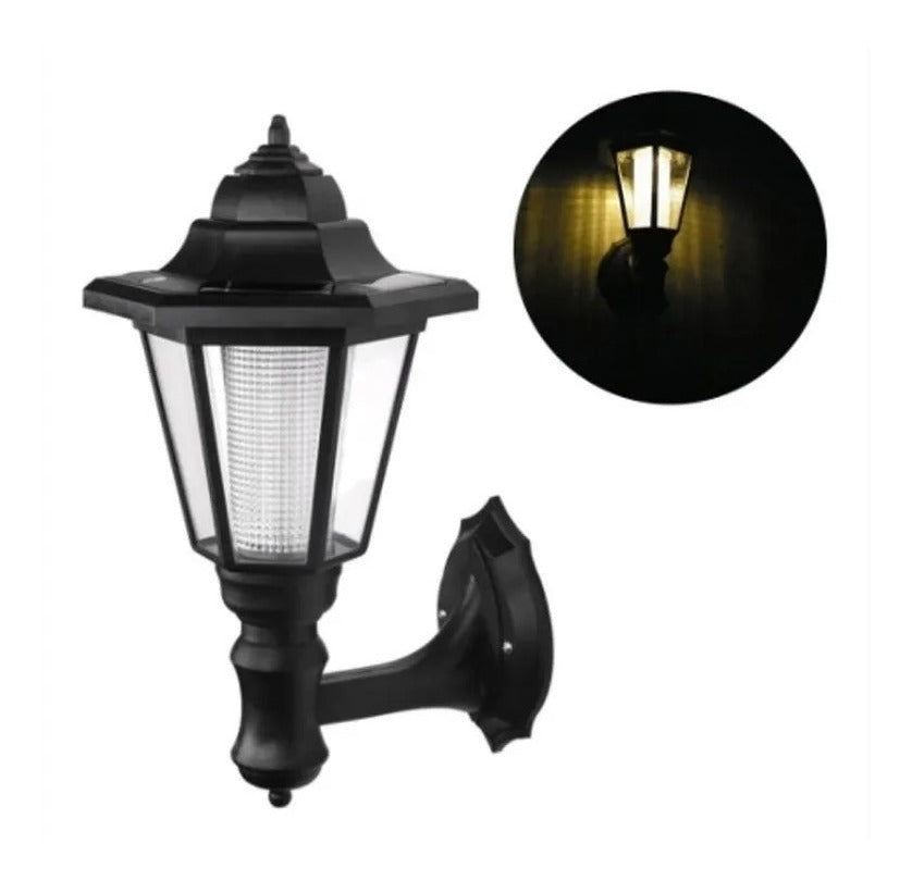 Foco Farol Led Solares Jardin O  Para Pared Luz Calida