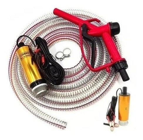 Kit Bomba Trasvasije Diesel Parafina 12v Manguera Pistola
