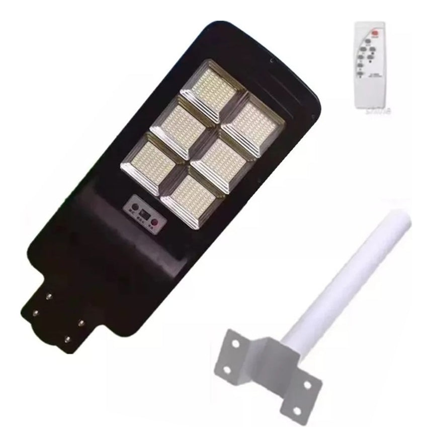 Foco Solar Led Exterior Lupa Luminaria + Poste Y Sensor 200w