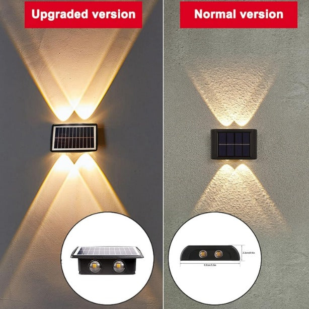Aplique Solar Impermeable Exterior 4 Leds Calido Exterior